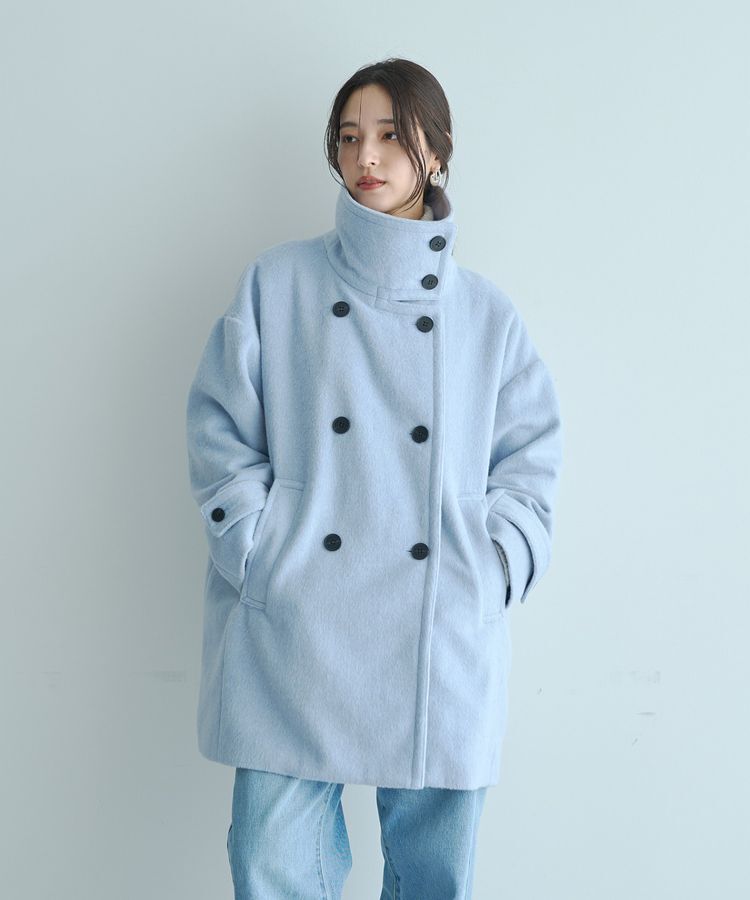 YECCA VECCA「ウール混ミドル丈スタンドカラーコート」|その他|