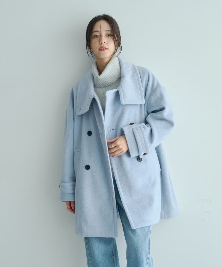YECCA VECCA「ウール混ミドル丈スタンドカラーコート」|その他|Sax