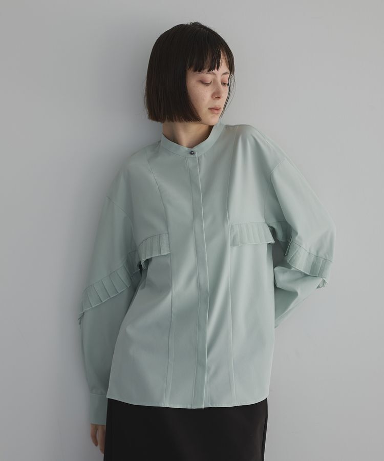 GARAGE OF GOOD CLOTHING「シアプリーツラインブラウス」|シャツ・ブラウス|Light Green