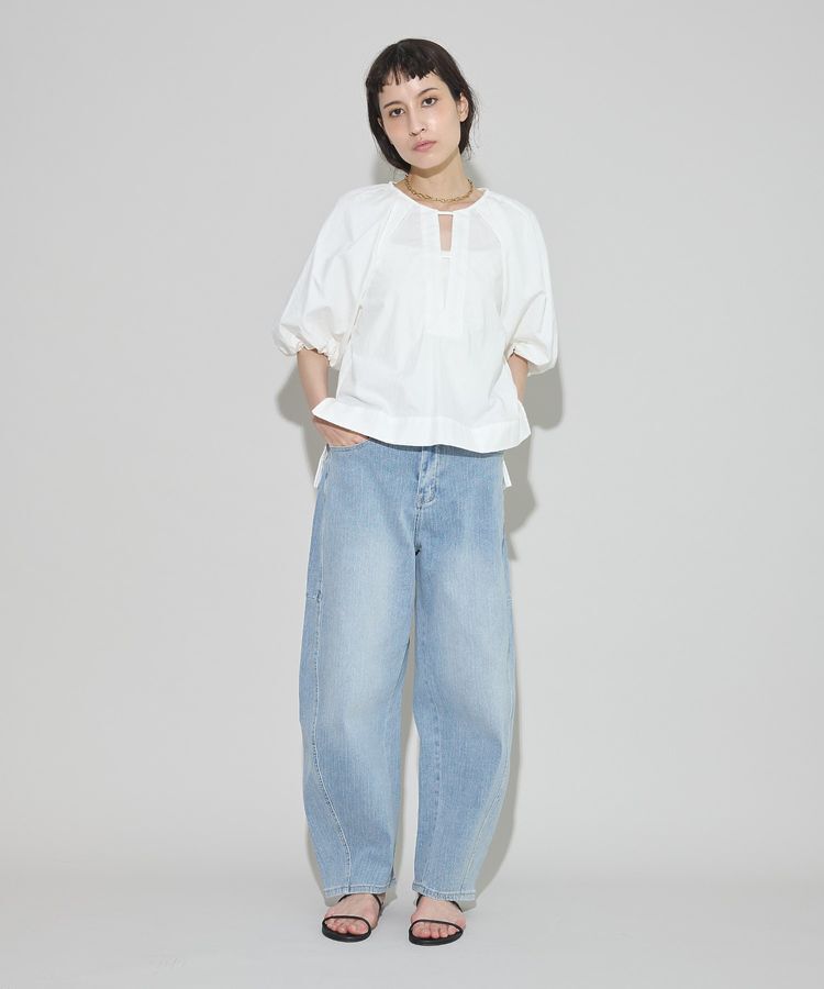 GARAGE OF GOOD CLOTHING「【日本製】綿麻半袖パフスリーブブラウス」|シャツ・ブラウス|