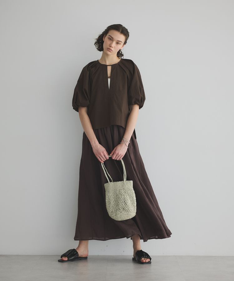 GARAGE OF GOOD CLOTHING「【日本製】綿麻半袖パフスリーブブラウス」|シャツ・ブラウス|