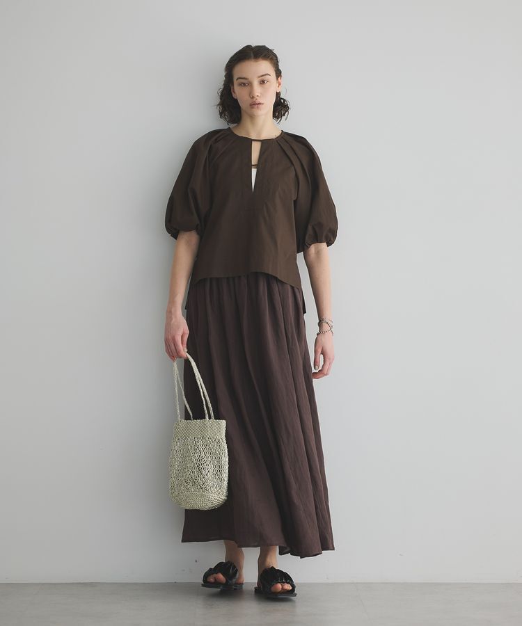 GARAGE OF GOOD CLOTHING「【日本製】綿麻半袖パフスリーブブラウス」|シャツ・ブラウス|