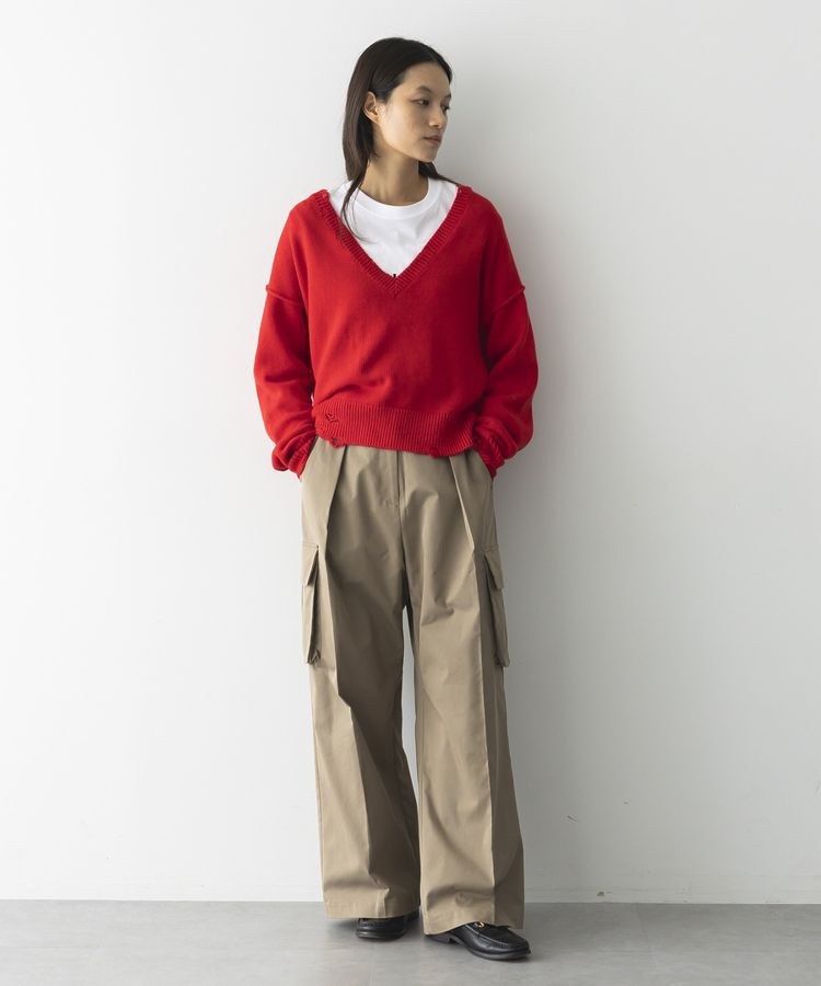 GARAGE OF GOOD CLOTHING「Vネックダメージショートニットプルオーバー」|ニット・セーター|