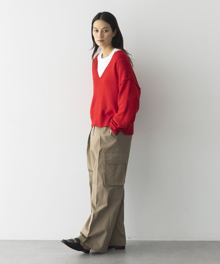 GARAGE OF GOOD CLOTHING「Vネックダメージショートニットプルオーバー」|ニット・セーター|