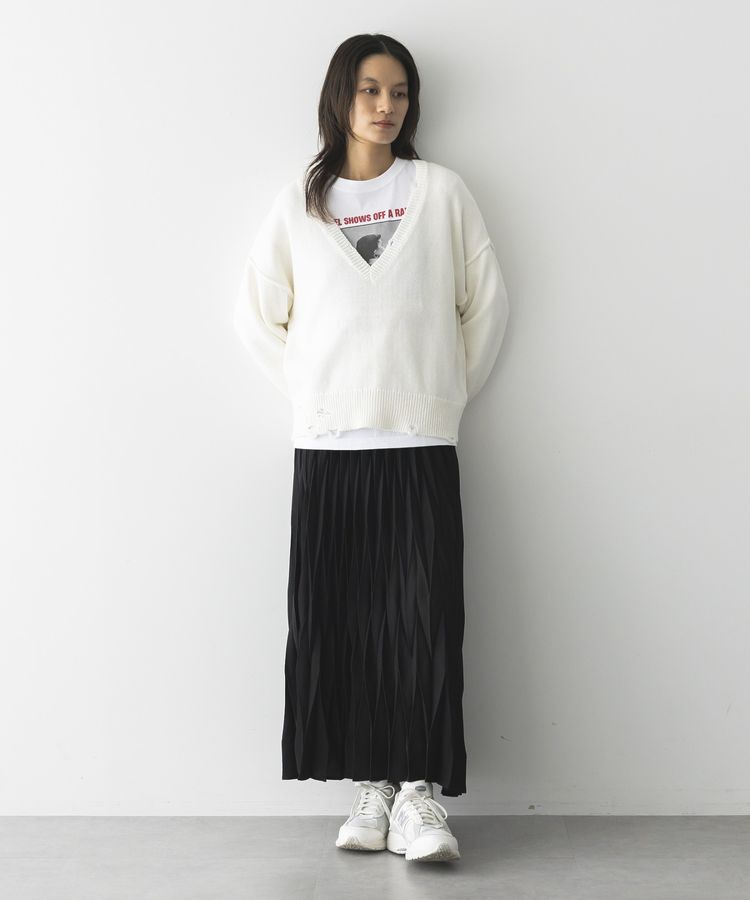 GARAGE OF GOOD CLOTHING「Vネックダメージショートニットプルオーバー」|ニット・セーター|