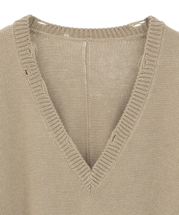 GARAGE OF GOOD CLOTHING「Vネックダメージショートニットプルオーバー」|ニット・セーター|