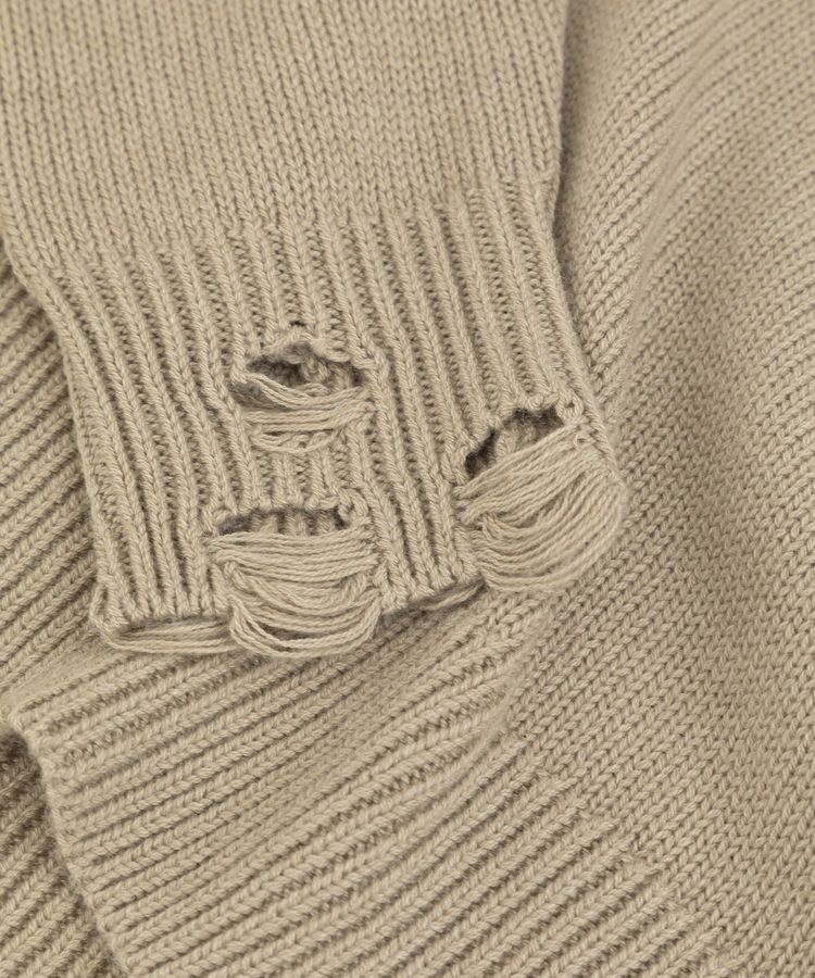 GARAGE OF GOOD CLOTHING「Vネックダメージショートニットプルオーバー」|ニット・セーター|