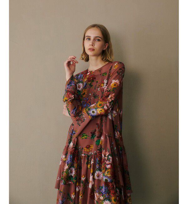 LOULOU WILLOUGHBY「【LOULOU WILLOUGHBY】RATTIシフォンフラワープリントワンピース」|ワンピース|