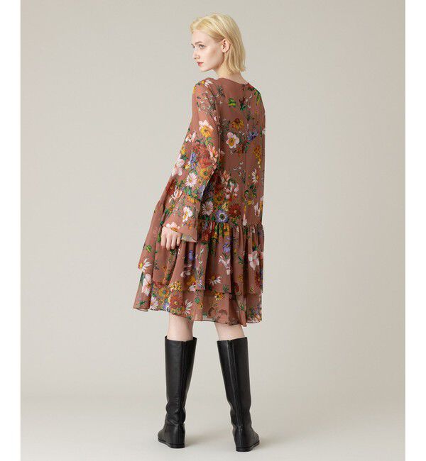 LOULOU WILLOUGHBY「【LOULOU WILLOUGHBY】RATTIシフォンフラワープリントワンピース」|ワンピース|