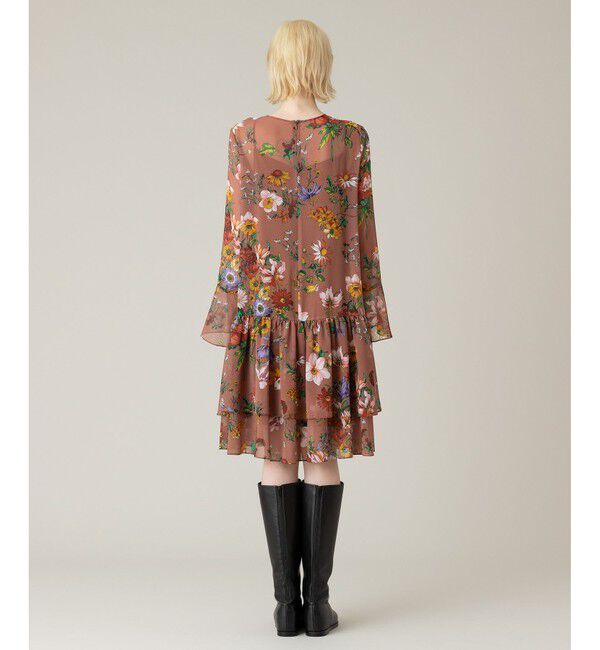 LOULOU WILLOUGHBY「【LOULOU WILLOUGHBY】RATTIシフォンフラワープリントワンピース」|ワンピース|