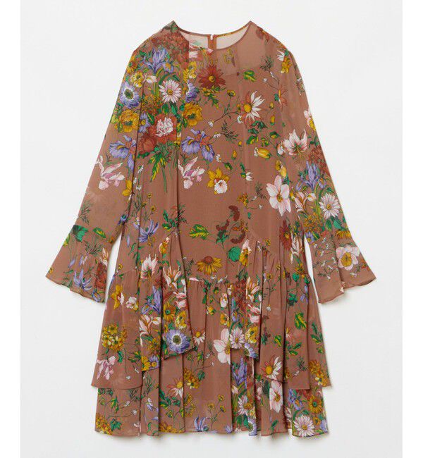 LOULOU WILLOUGHBY「【LOULOU WILLOUGHBY】RATTIシフォンフラワープリントワンピース」|ワンピース|