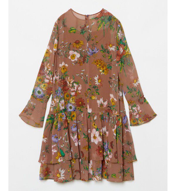 LOULOU WILLOUGHBY「【LOULOU WILLOUGHBY】RATTIシフォンフラワープリントワンピース」|ワンピース|
