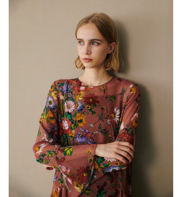 LOULOU WILLOUGHBY「【LOULOU WILLOUGHBY】RATTIシフォンフラワープリントワンピース」|ワンピース|