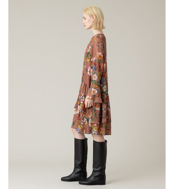 LOULOU WILLOUGHBY「【LOULOU WILLOUGHBY】RATTIシフォンフラワープリントワンピース」|ワンピース|