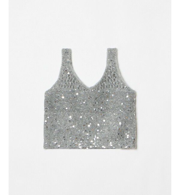 allureville「スパンコールモヘヤキャミ」|ベスト・ジレ|