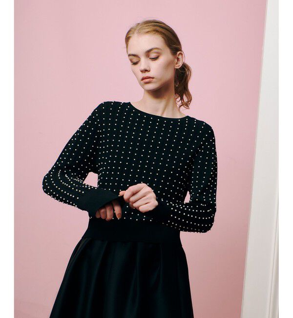 LOULOU WILLOUGHBY「【LOULOU WILLOUGHBY】パールスタッズプルオーバー」|ニット・セーター|