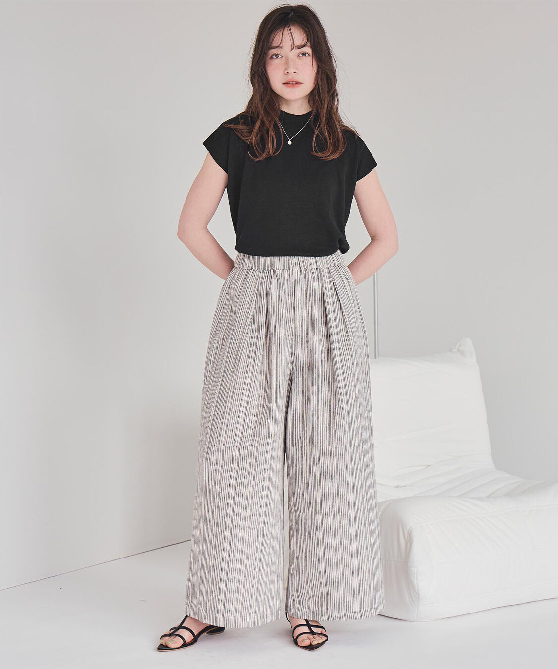 titivate「ベーシックフレンチスリーブライトニット」|ニット・セーター|