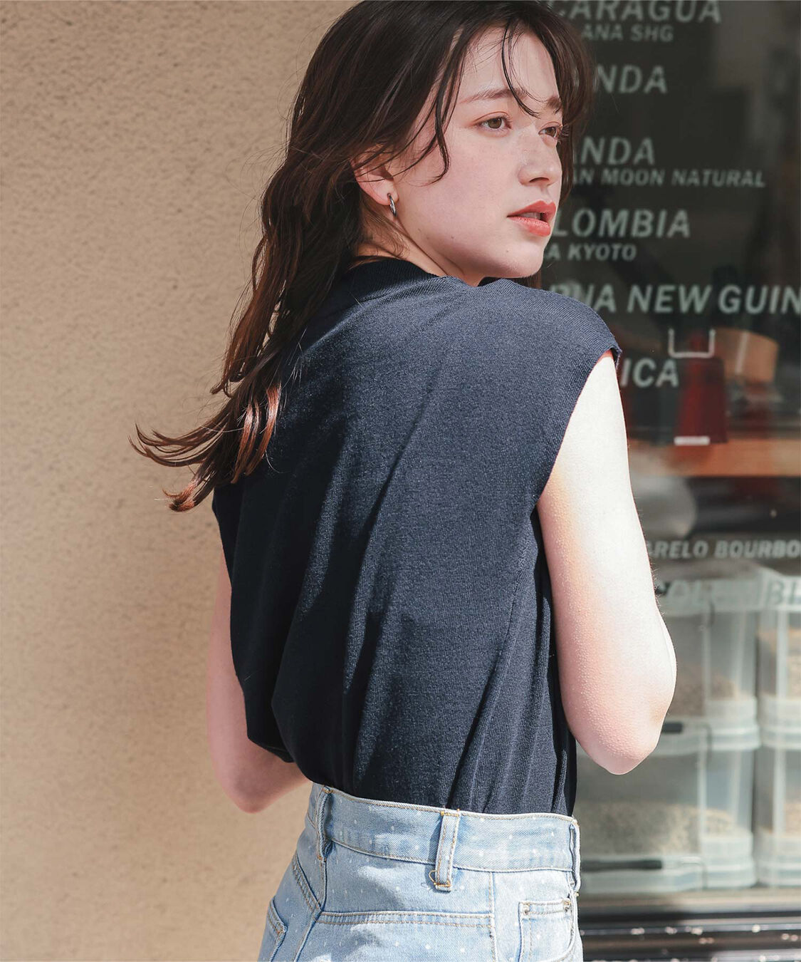 titivate「ベーシックフレンチスリーブライトニット」|ニット・セーター|