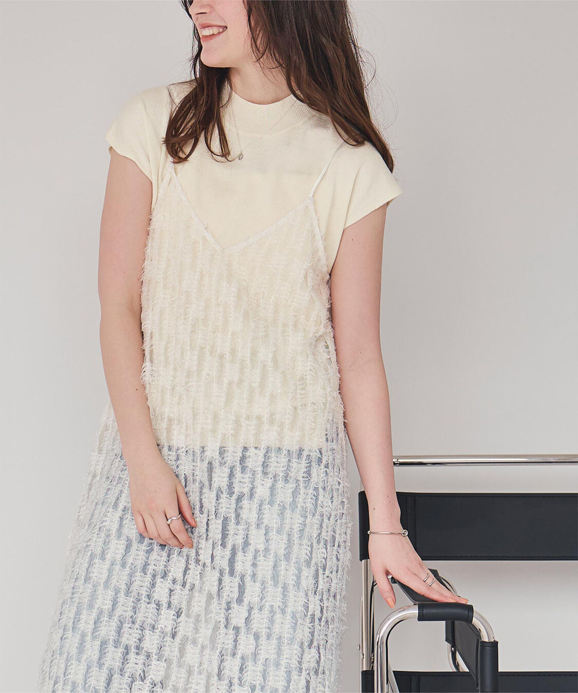 titivate「ベーシックフレンチスリーブライトニット」|ニット・セーター|