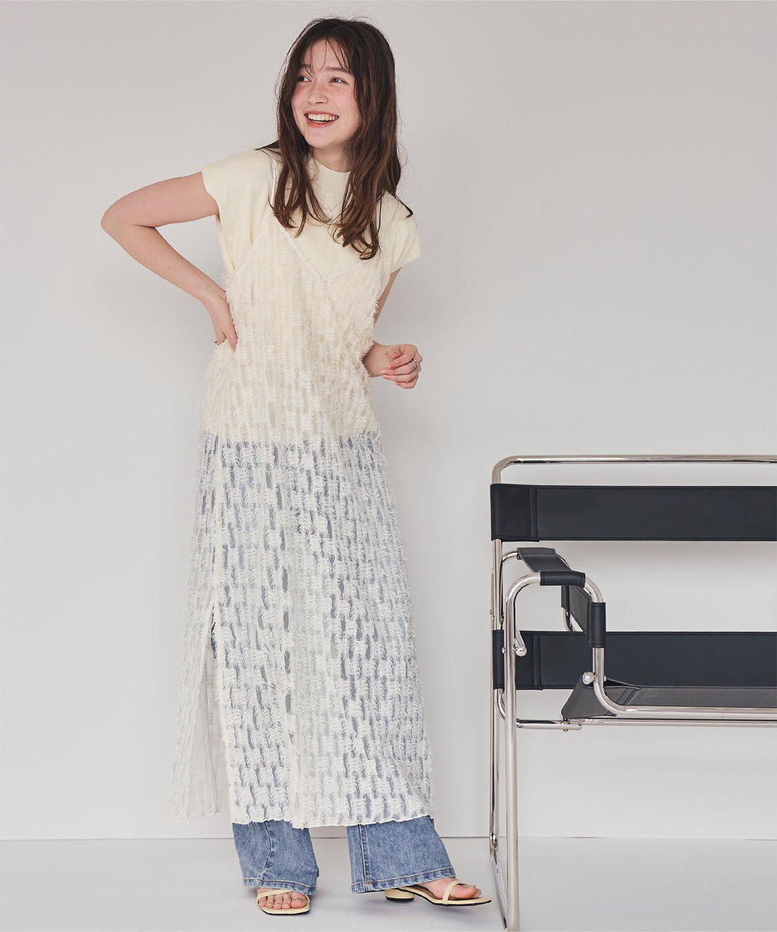 titivate「ベーシックフレンチスリーブライトニット」|ニット・セーター|