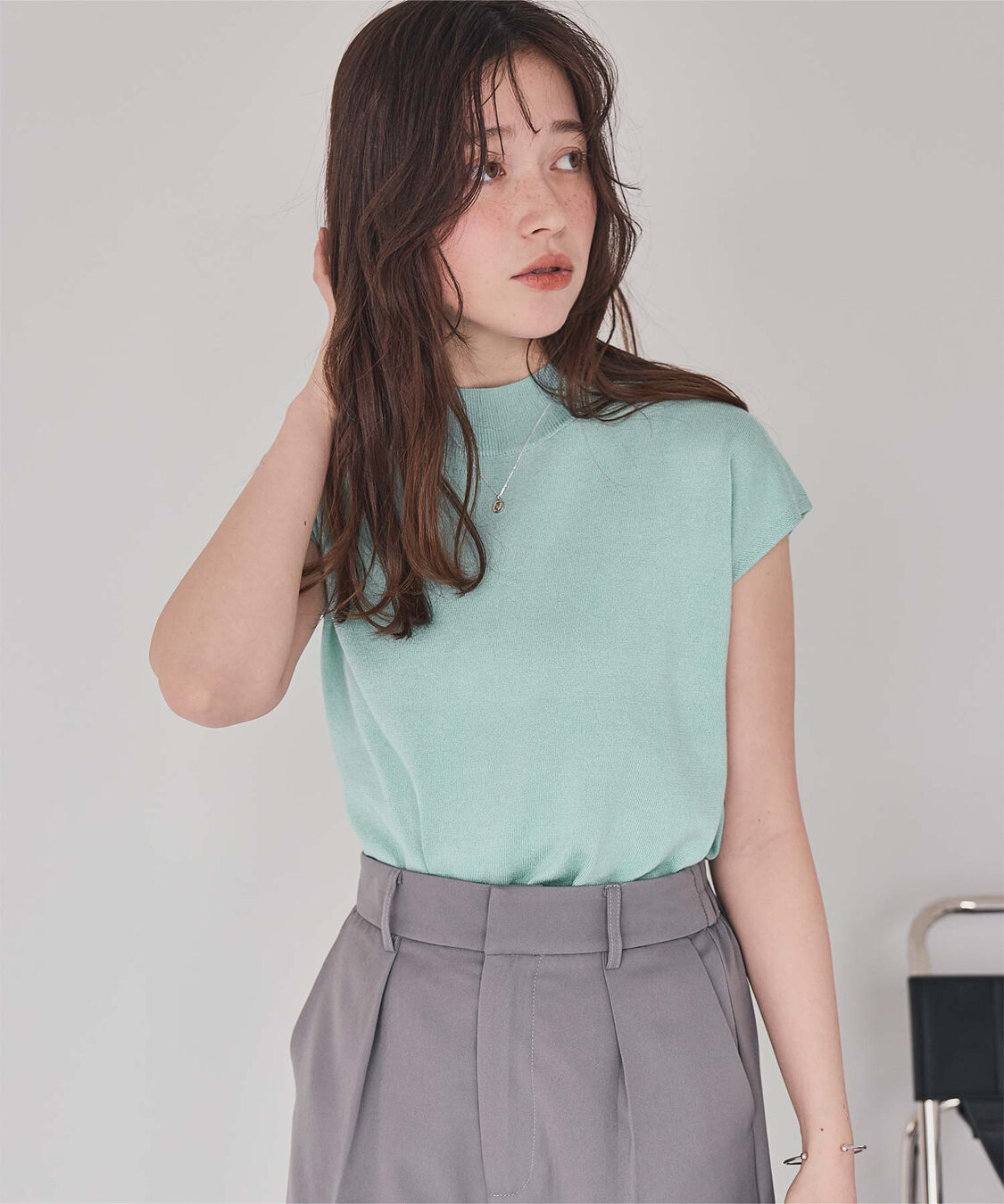 titivate「ベーシックフレンチスリーブライトニット」|ニット・セーター|