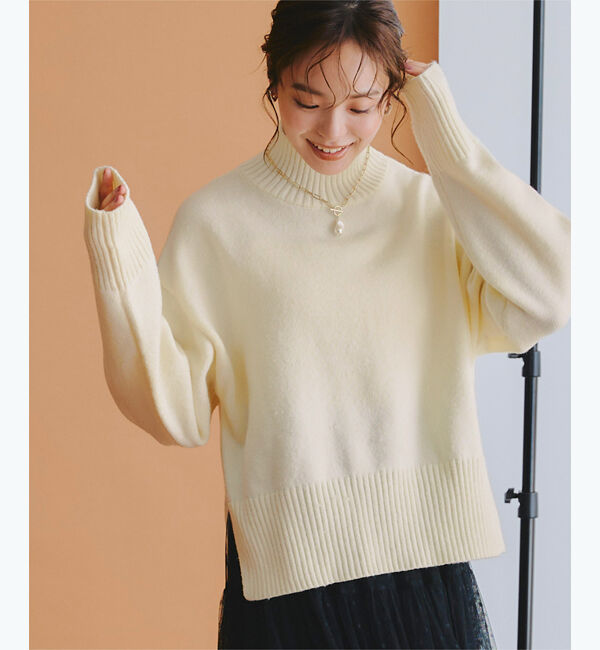 titivate「タートルネックベーシックニット」|ニット・セーター|オフホワイト