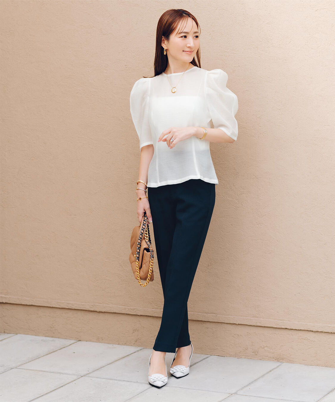 ur's「【星玲奈さんコラボアイテム】ハイウエストスリムパンツ」|スラックス|