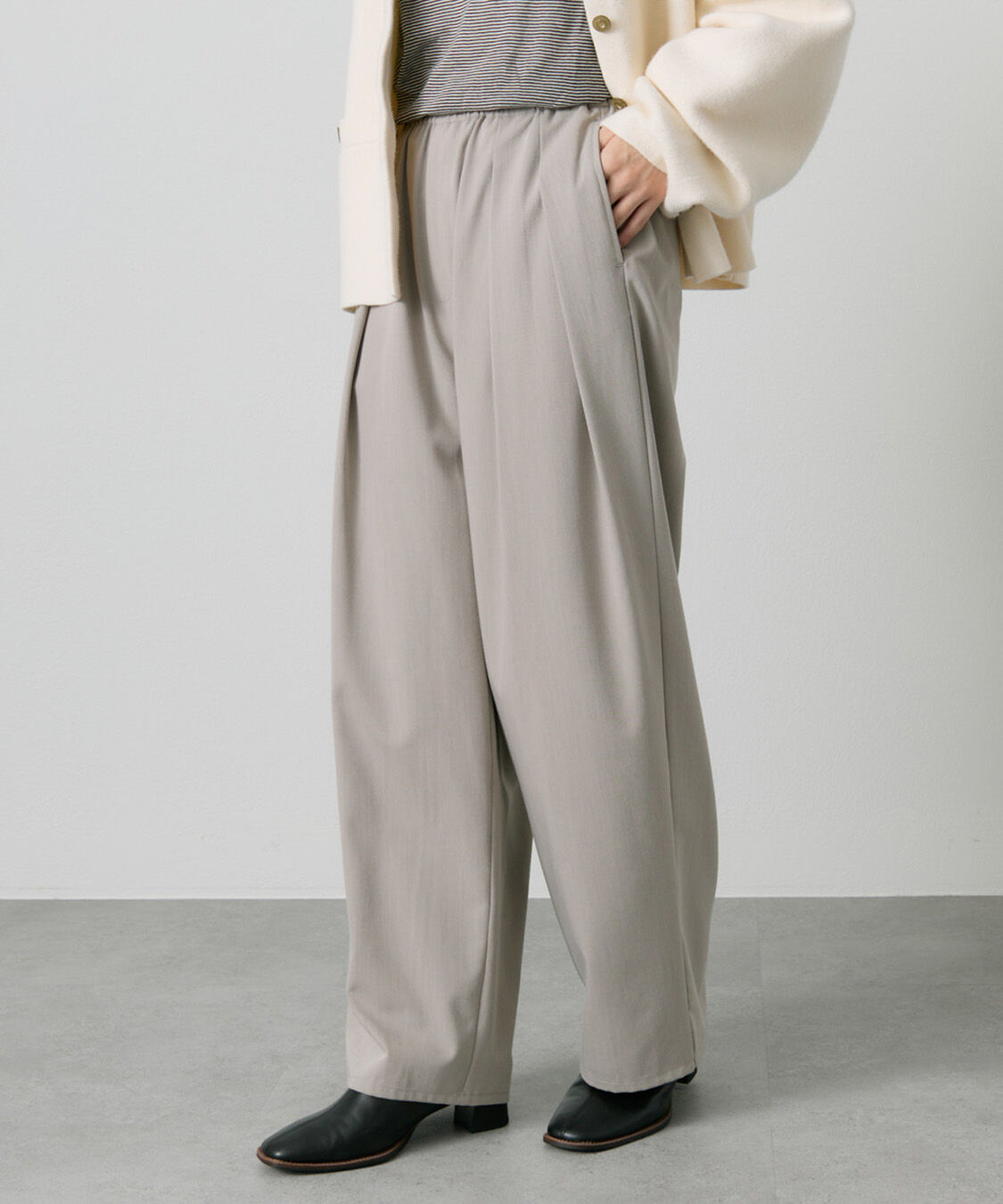  「【新色追加】ツータックウエストゴムストレッチパンツ」|その他|