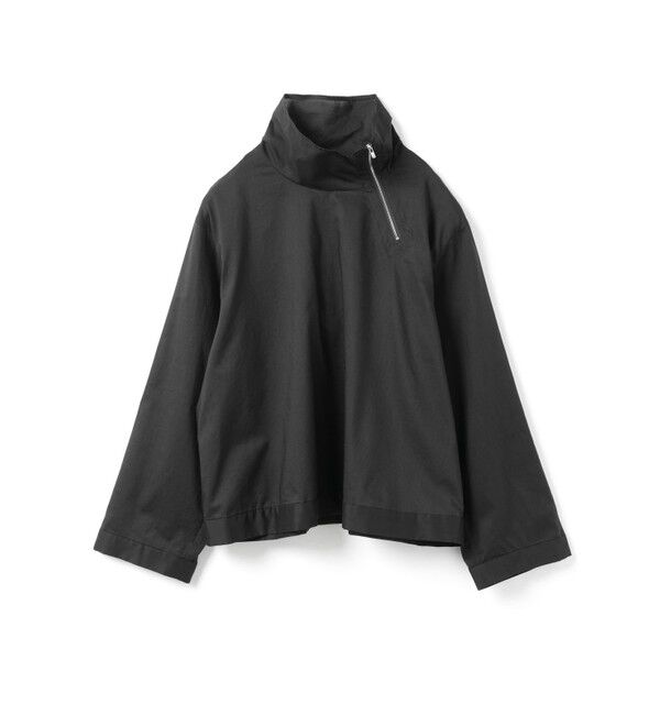 mizuiro ind「mizuiro ind ジップハイネックカラープルオーバー」|シャツ・ブラウス|ブラック