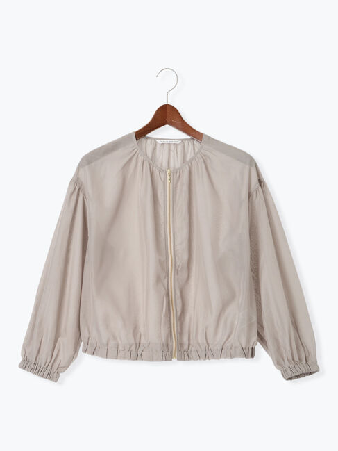 Te chichi TERRASSE「ノーカラーシアーブルゾン」|ブルゾン・スタジャン|ベージュ