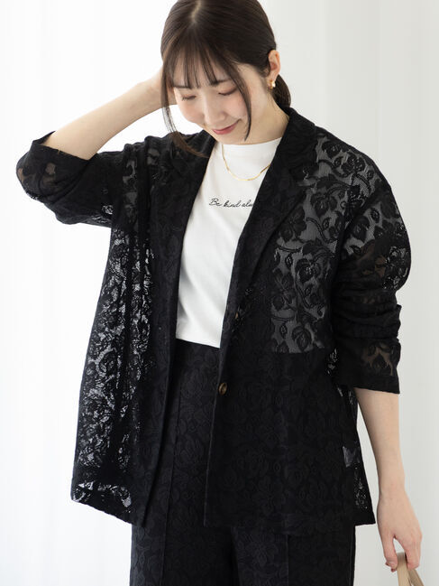 Te chichi TERRASSE「【セットアップ可】レーステーラードジャケット《2025summer catalog item》」|その他|ブラック