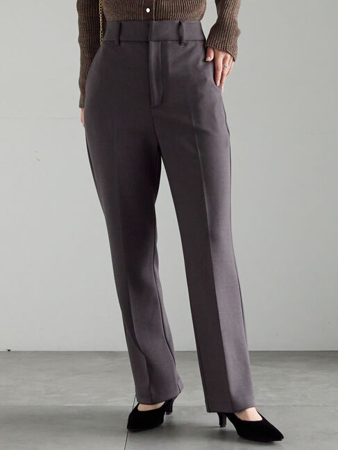 Te chichi「裏起毛パイピングストレートパンツ」|その他|チャコールグレー