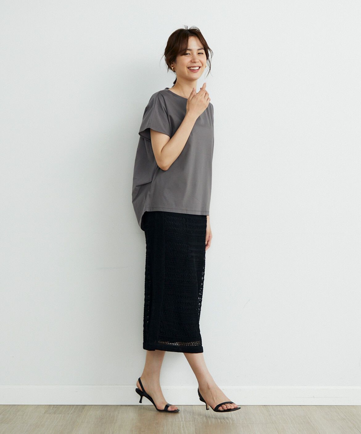 7-IDconcept.「透かし柄ニットスカート」|スカート|