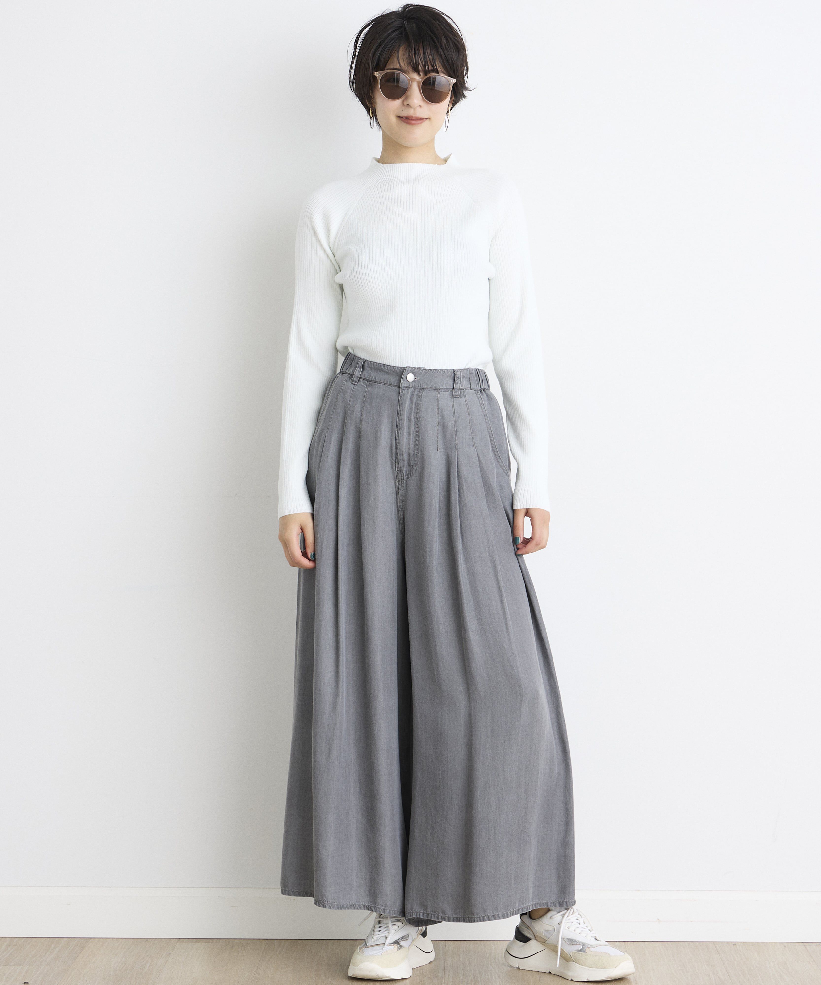 INED「《INED CLARO》スーパーストレッチローネックニット」|ニット・セーター|