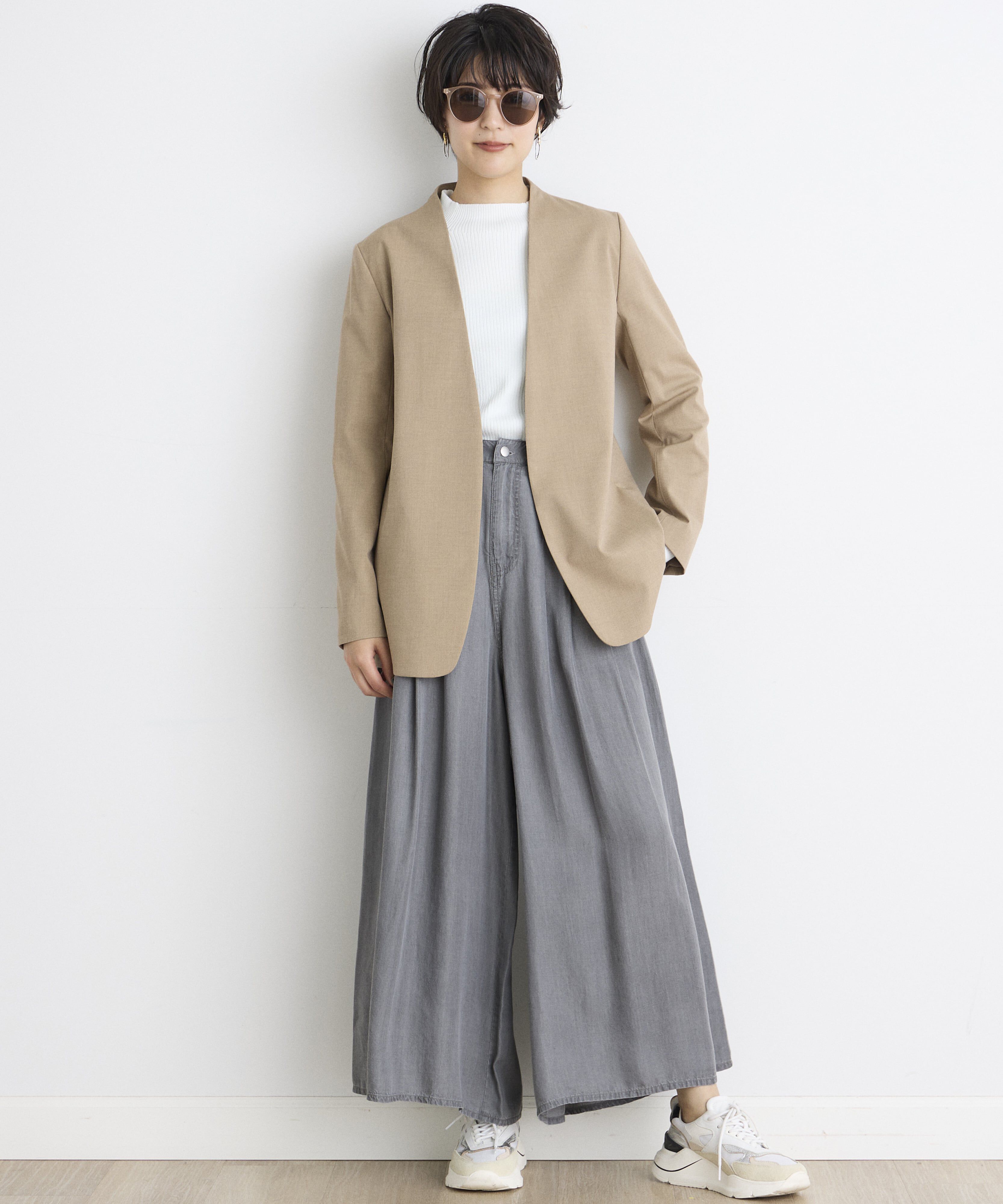 INED「《INED CLARO》スーパーストレッチローネックニット」|ニット・セーター|