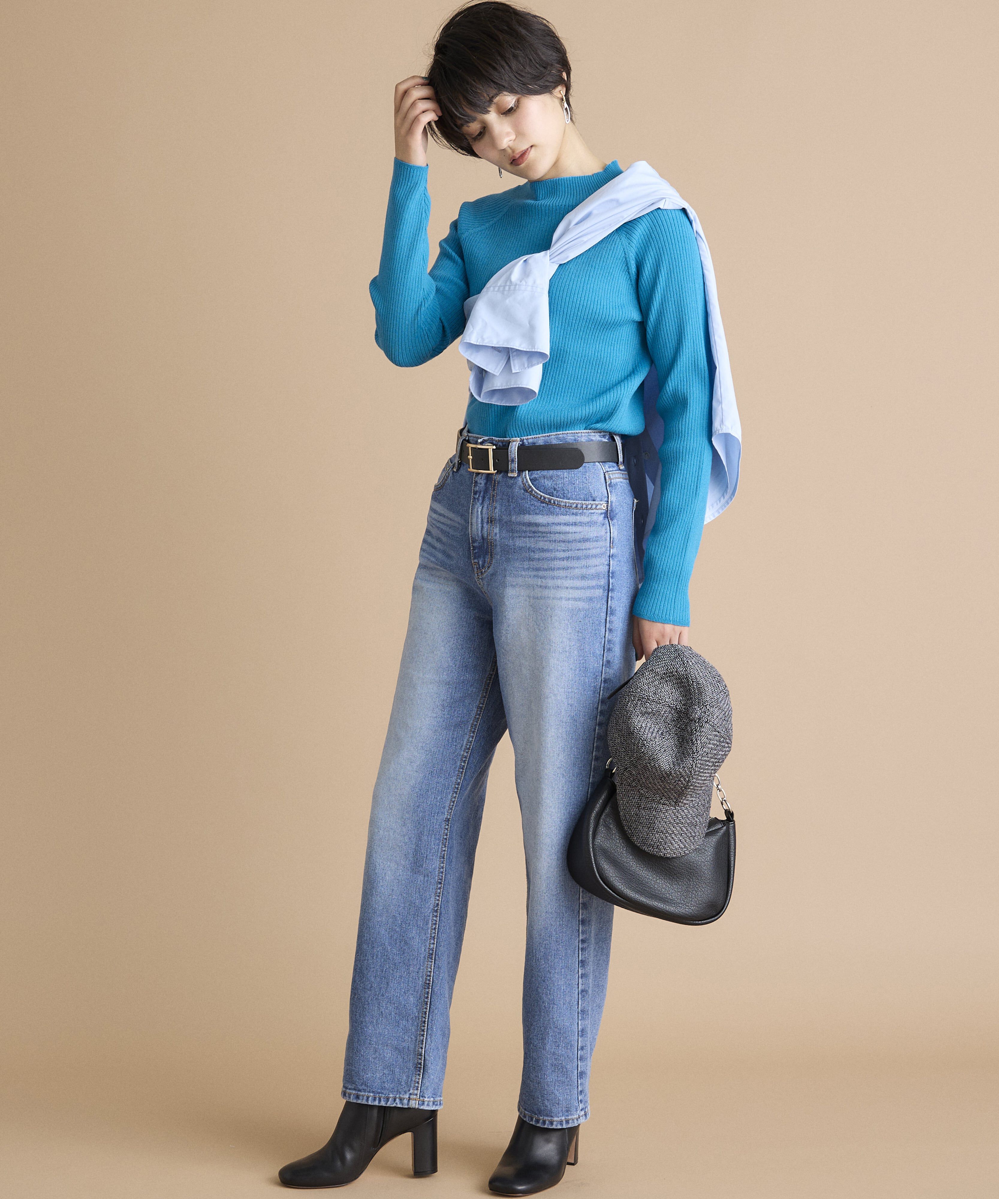 INED「《INED CLARO》スーパーストレッチローネックニット」|ニット・セーター|