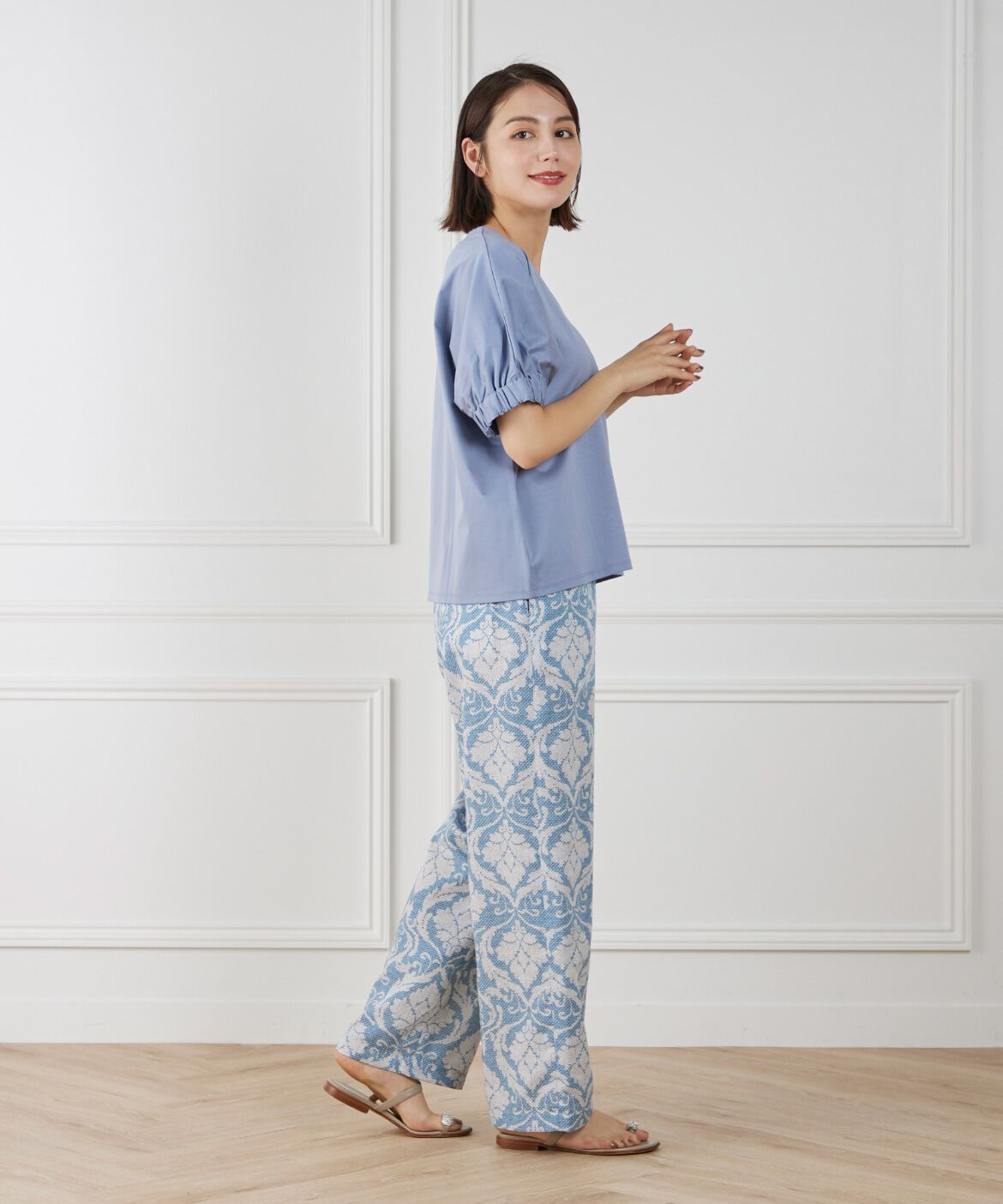 7-IDconcept.「《大きいサイズ》ギャザースリーブプルオーバー」|Tシャツ・カットソー|