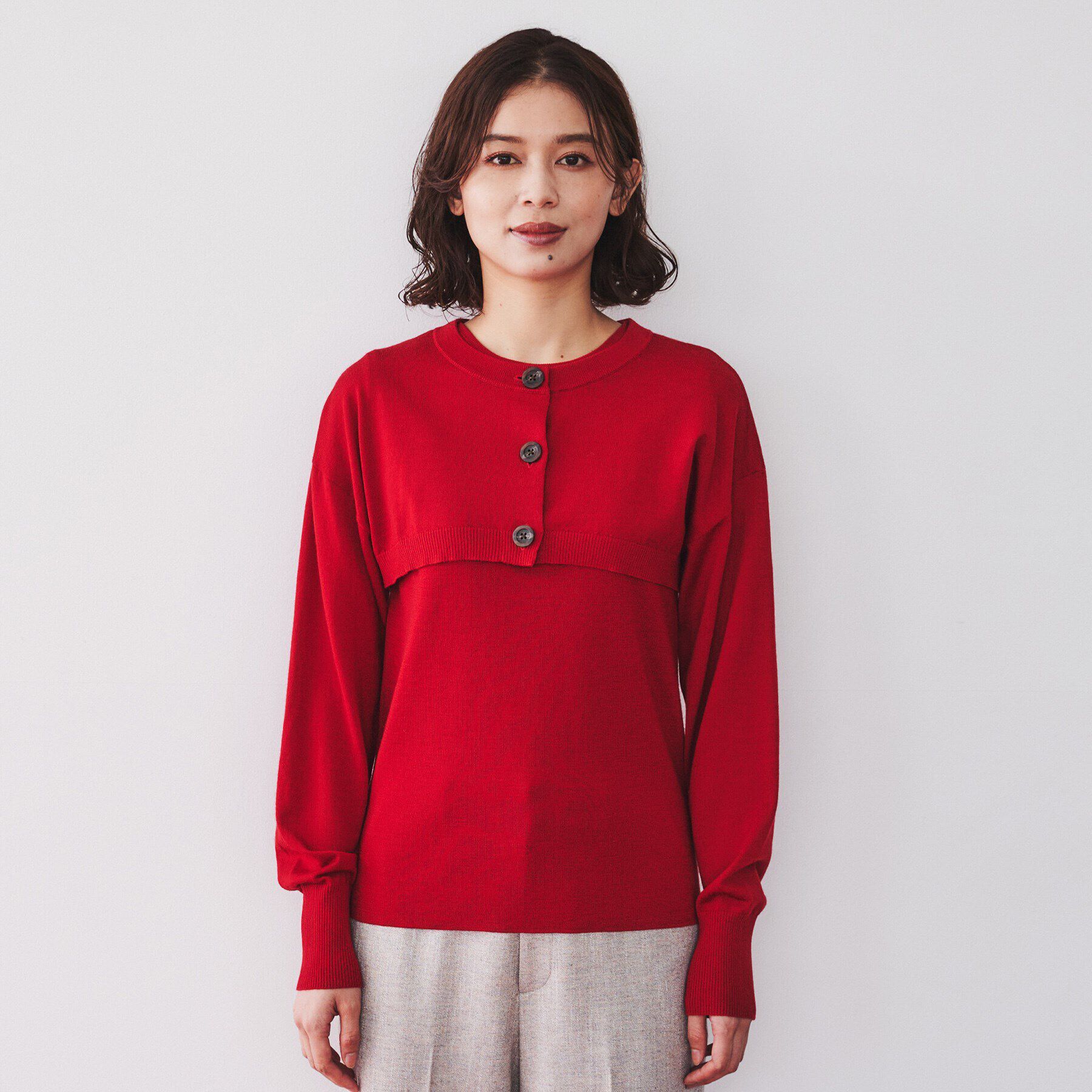 UNTITLED「【アンサンブル/毛100%】ボレロカーディガン&times;ノースリーブニットセット」|カーディガン|