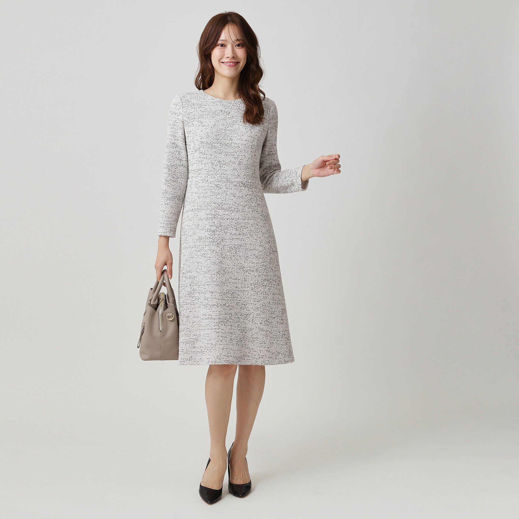 COUP DE CHANCE「【手洗い可／日本製／伸縮性】ツイード見えワンピース」|ワンピース|