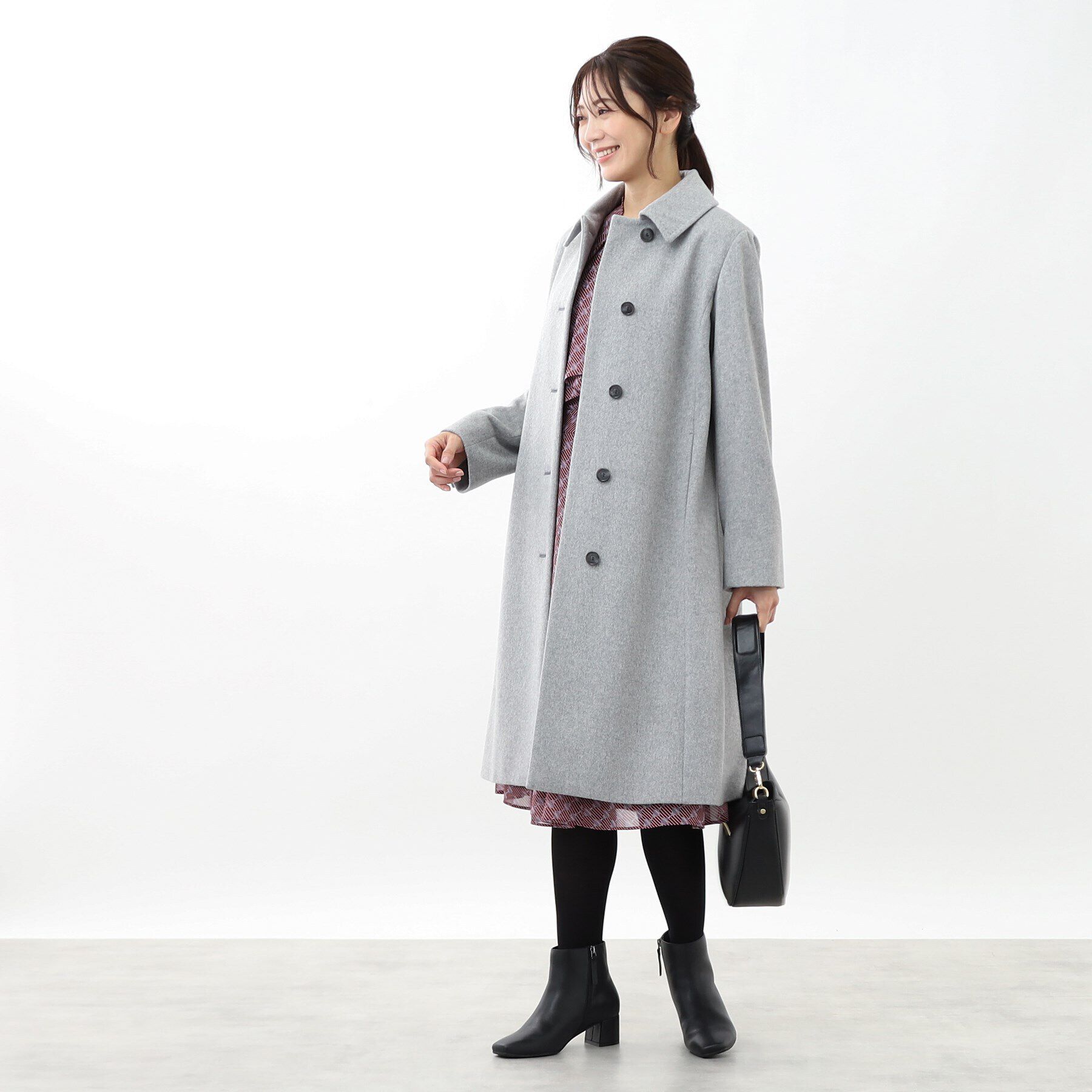 Reflect「【定番人気】ステンカラーロングウール混コート」|ステンカラーコート|