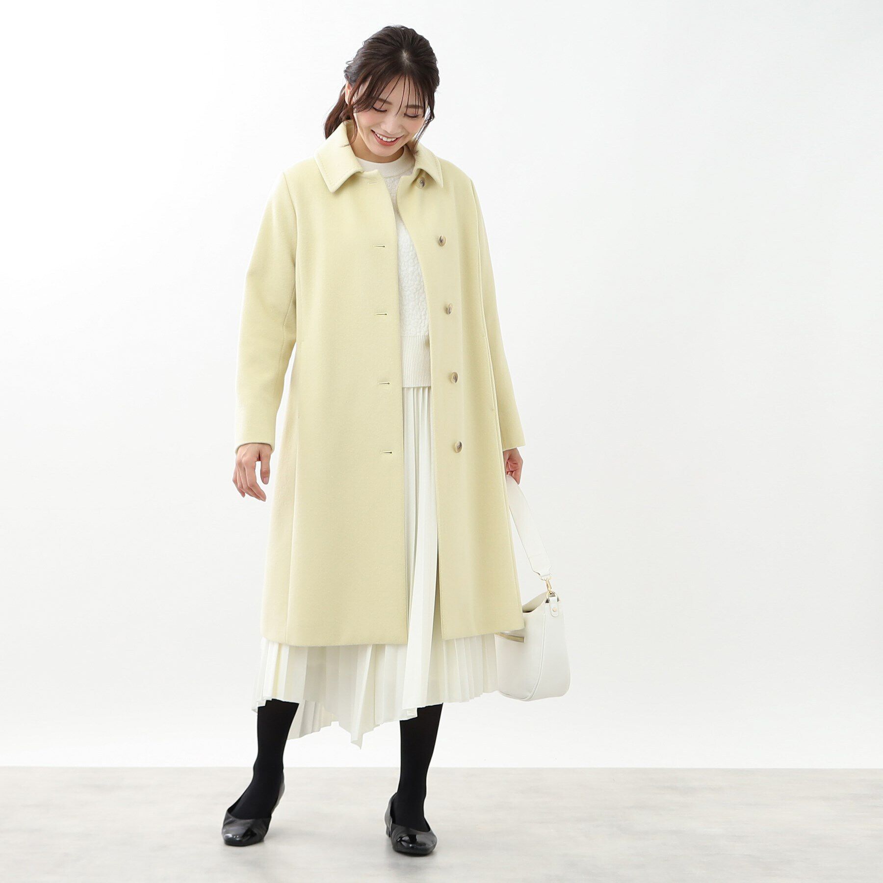 Reflect「【定番人気】ステンカラーロングウール混コート」|ステンカラーコート|