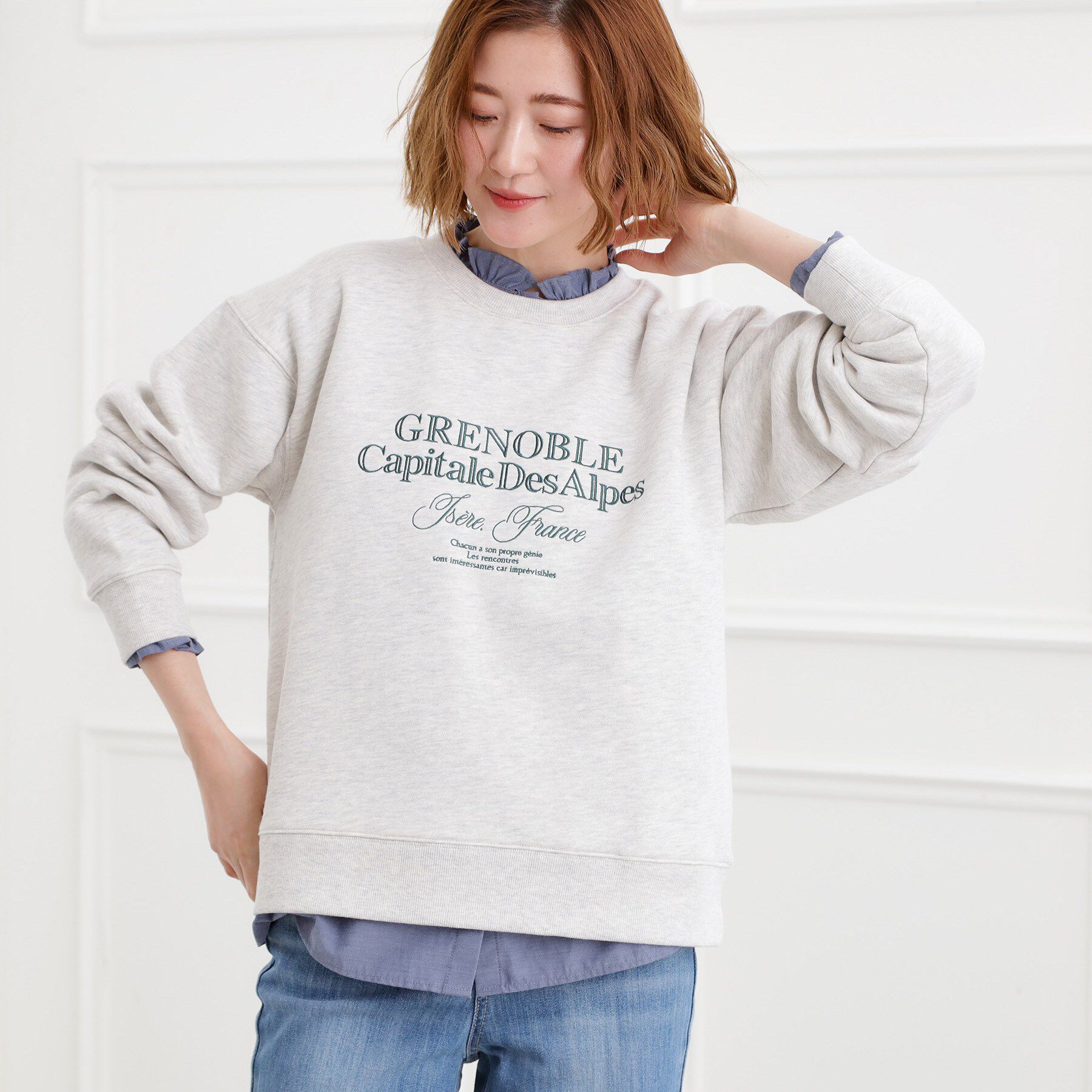 grove「プレッピーロゴ裏起毛スウェット」|パーカー|オフホワイト(003