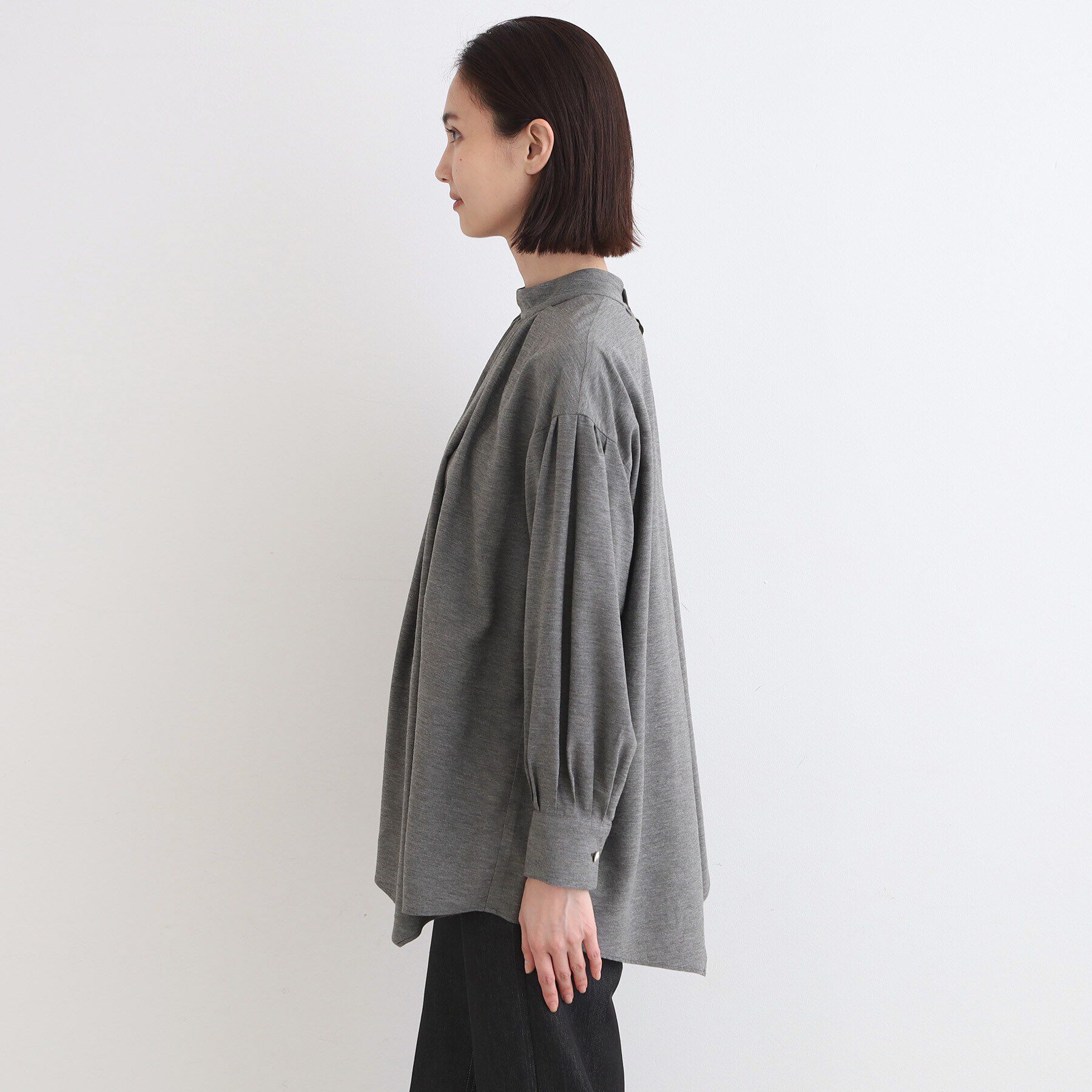 INDIVI「【日本製／洗える】アシメヘムオーバーブラウス」|シャツ・ブラウス|