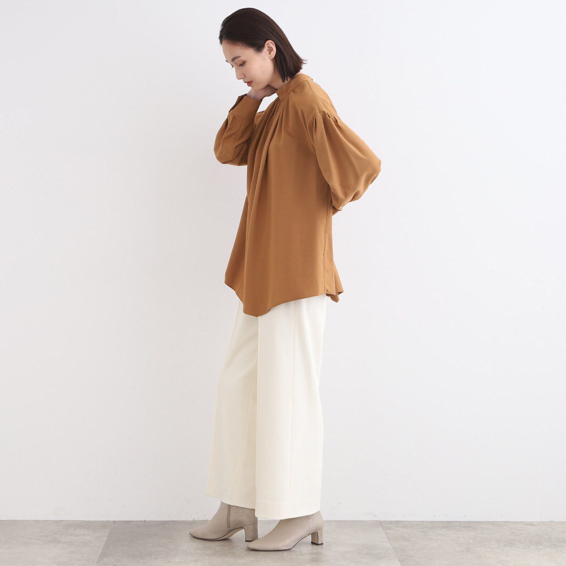 INDIVI「【日本製／洗える】アシメヘムオーバーブラウス」|シャツ・ブラウス|