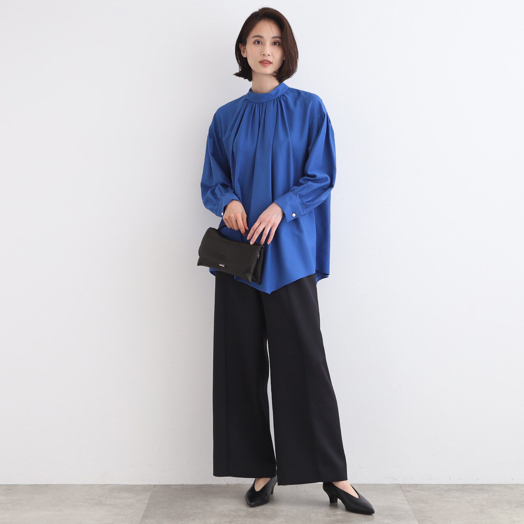 INDIVI「【日本製／洗える】アシメヘムオーバーブラウス」|シャツ・ブラウス|