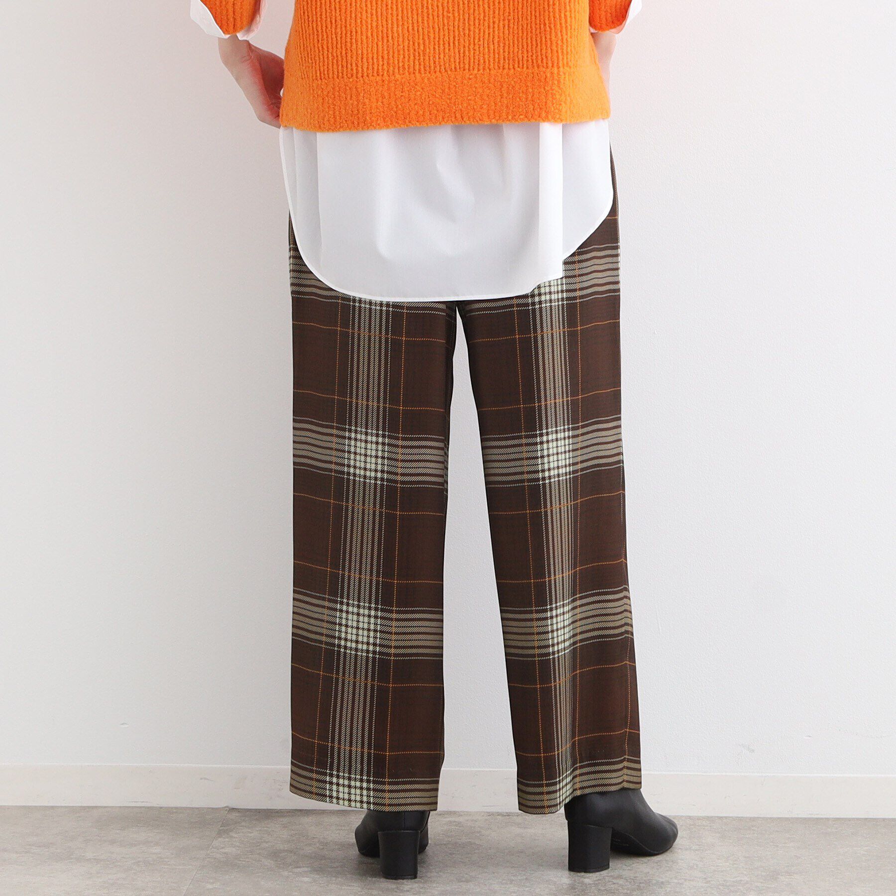 INDIVI「【洗える／ウエストゴム】グラデーションチェックパンツ」|その他|