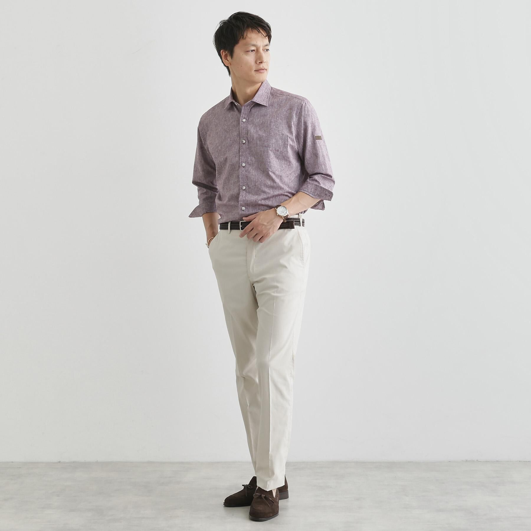 TAKEO KIKUCHI「ハイブリッド リネン 7分袖 シャツ」|シャツ・ブラウス|