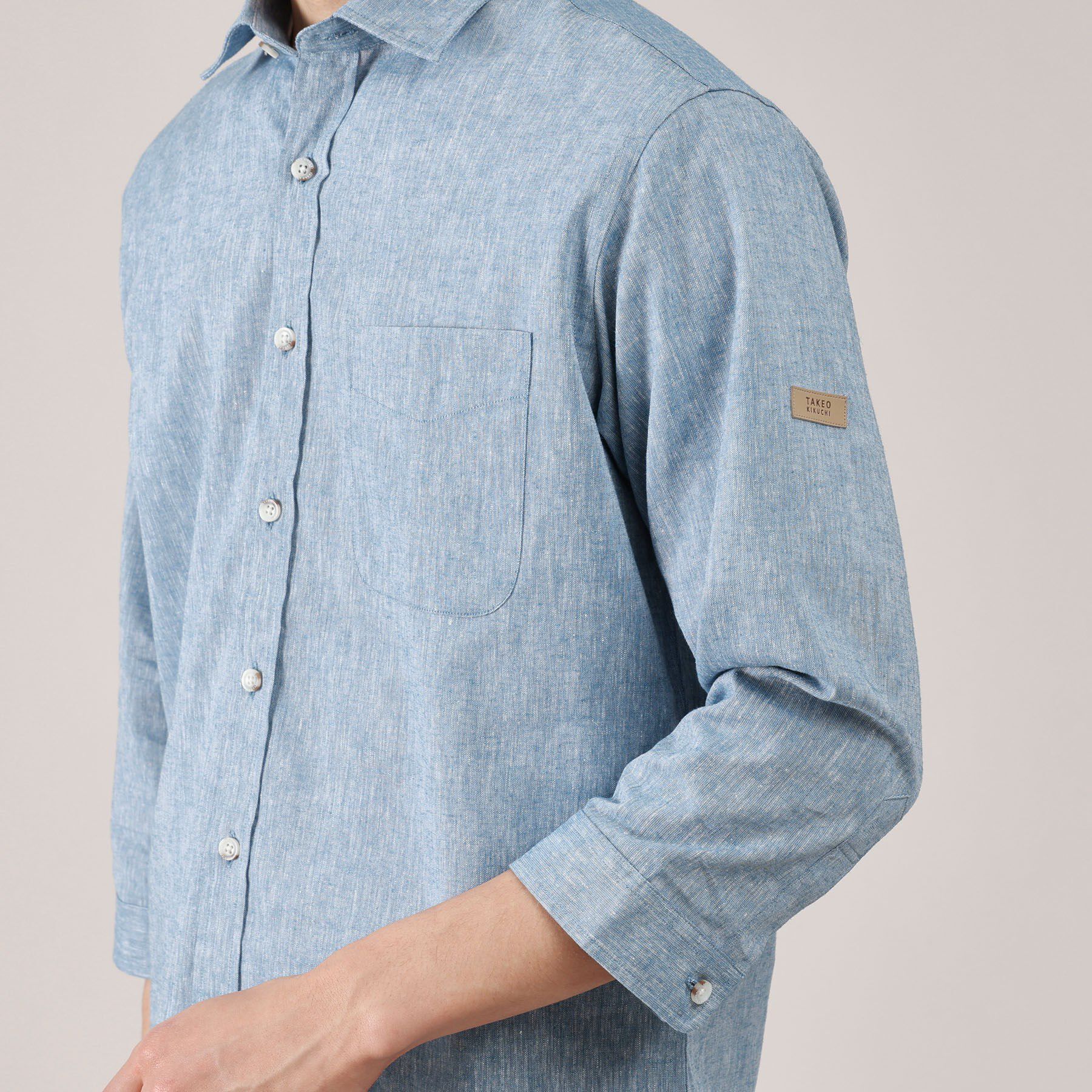 TAKEO KIKUCHI「ハイブリッド リネン 7分袖 シャツ」|シャツ・ブラウス|