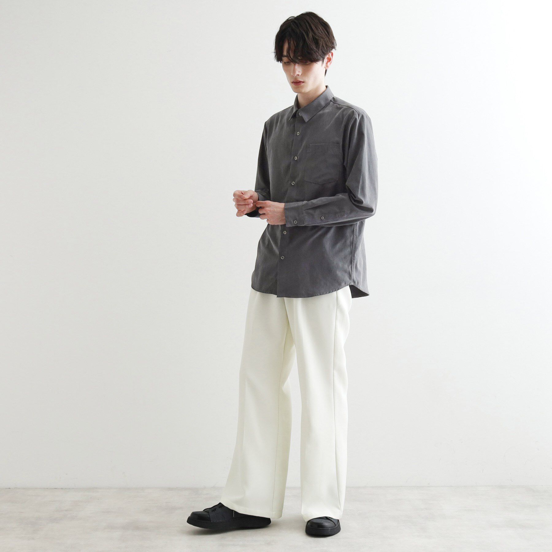 tk.TAKEO KIKUCHI「ナイロンスエードライクシャツ」|シャツ・ブラウス|