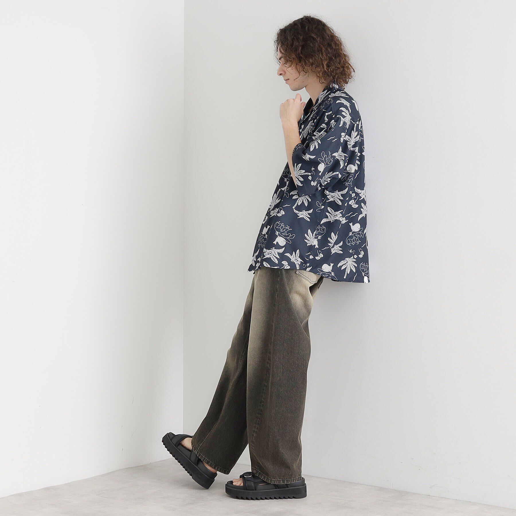 tk.TAKEO KIKUCHI「梨地クジラ柄オープンカラーシャツ」|シャツ・ブラウス|